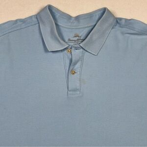 Tommy Bahama Polo Shirt Mens XXL Lt Blue Cotton Short Sleeve Casual Golf